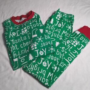 Carter's Adult Christmas Unisex Pajamas Small Green Red Holiday Snug Fit 391